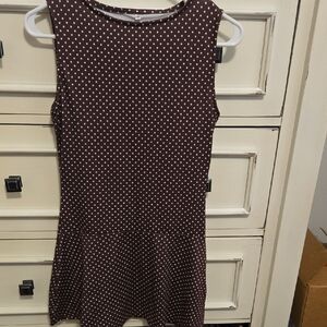 SHEIN Brown and White Polka Dot Dress